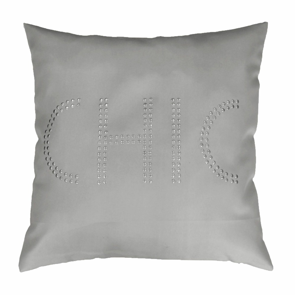 Housse de coussin chic gris 40 x 40 cm