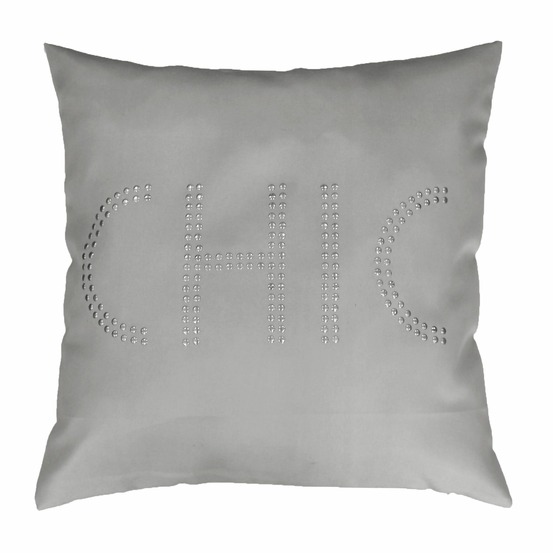Housse de coussin chic gris 40 x 40 cm