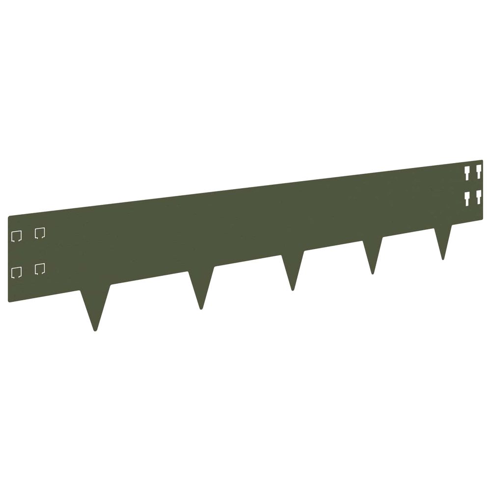 Bordure de pelouse 20 pc 100 x 20 cm acier vert olive