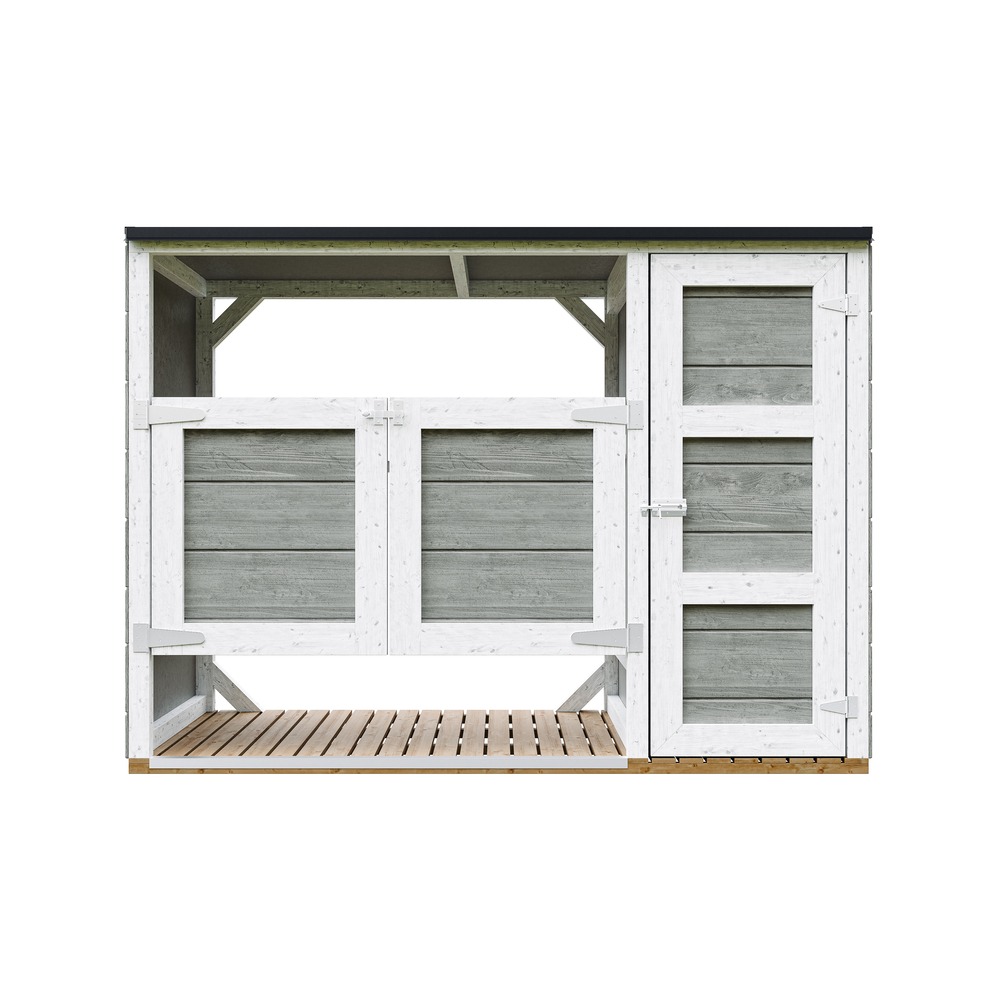 Abri de jardin pour poubelles, cache poubelle extérieur 2x240l - timbela m981a-tundra grey