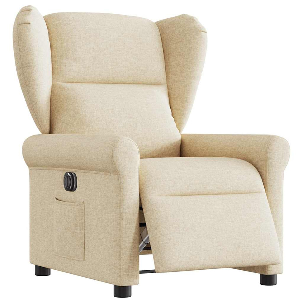 Fauteuil inclinable électrique crème tissu