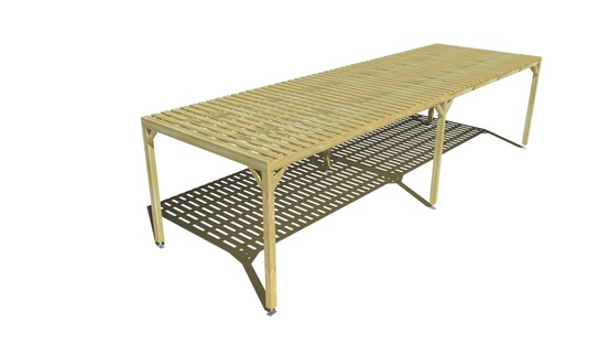 Pergola bois • 10m x 3m • indépendante • sens largeur • platelage bois • livraison comprise