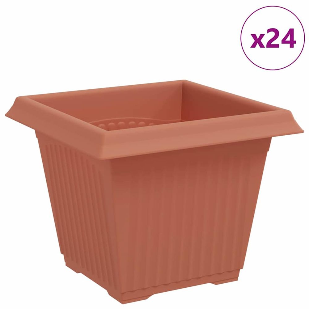 Pot de fleurs carré 24 pc rouge brique 20 x 20 x 16 cm