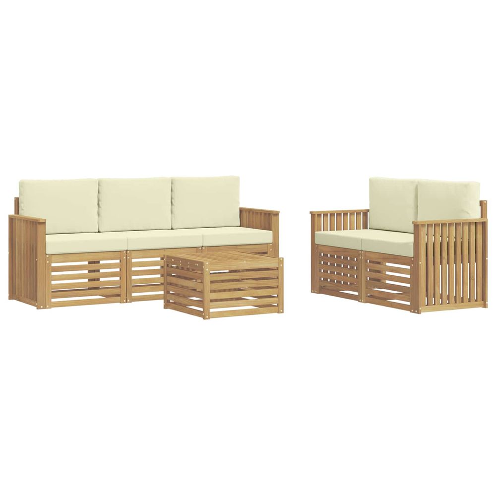 Ensemble de canapés d'extérieur 6 pc blanc et crème polyester
