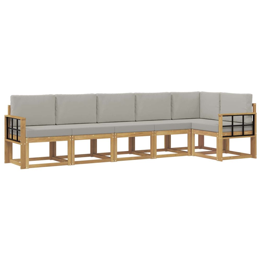 Ensemble de canapés d'extérieur 6 pc blanc et gris clair