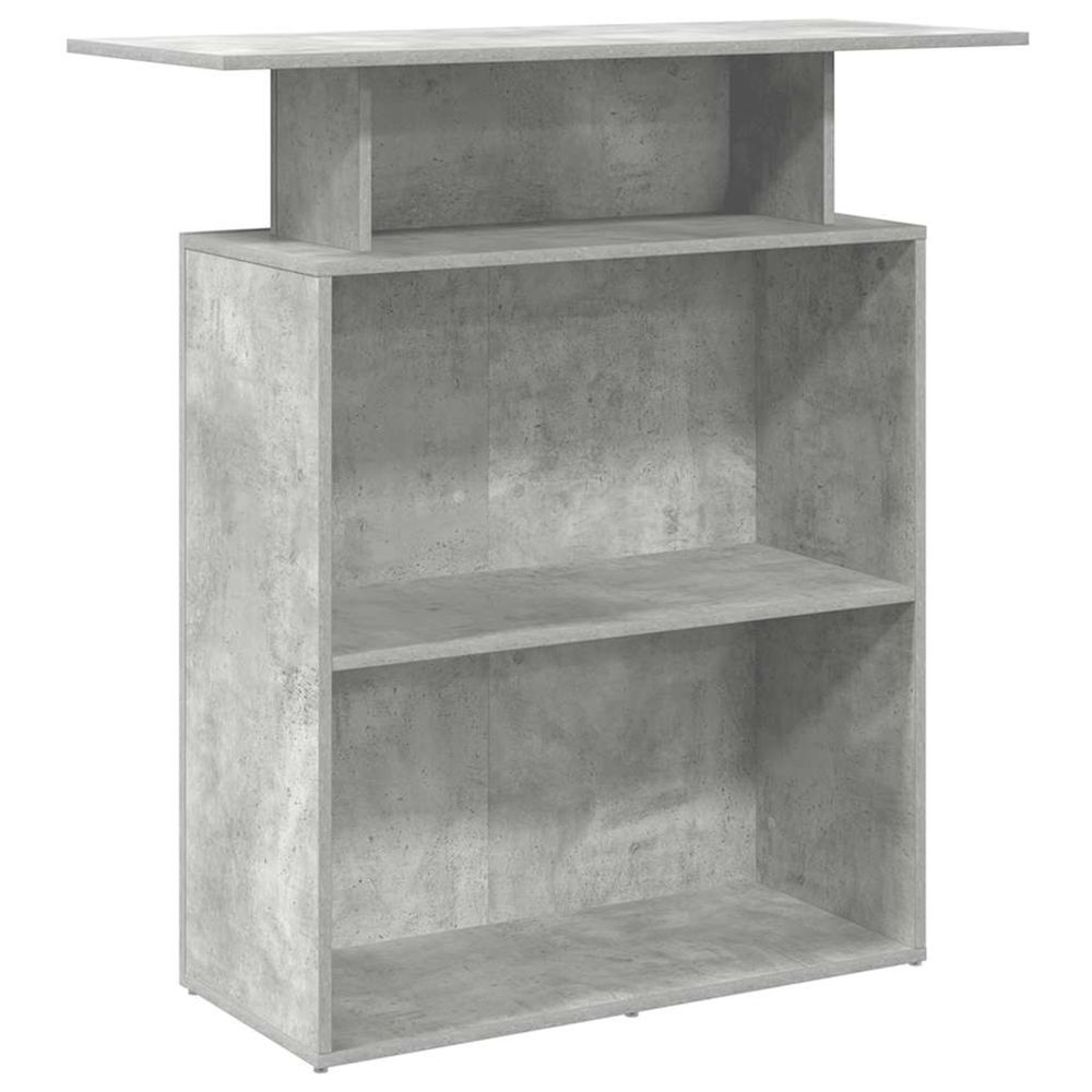 Bureau de réception gris béton 100x40x104 bois d'ingénierie