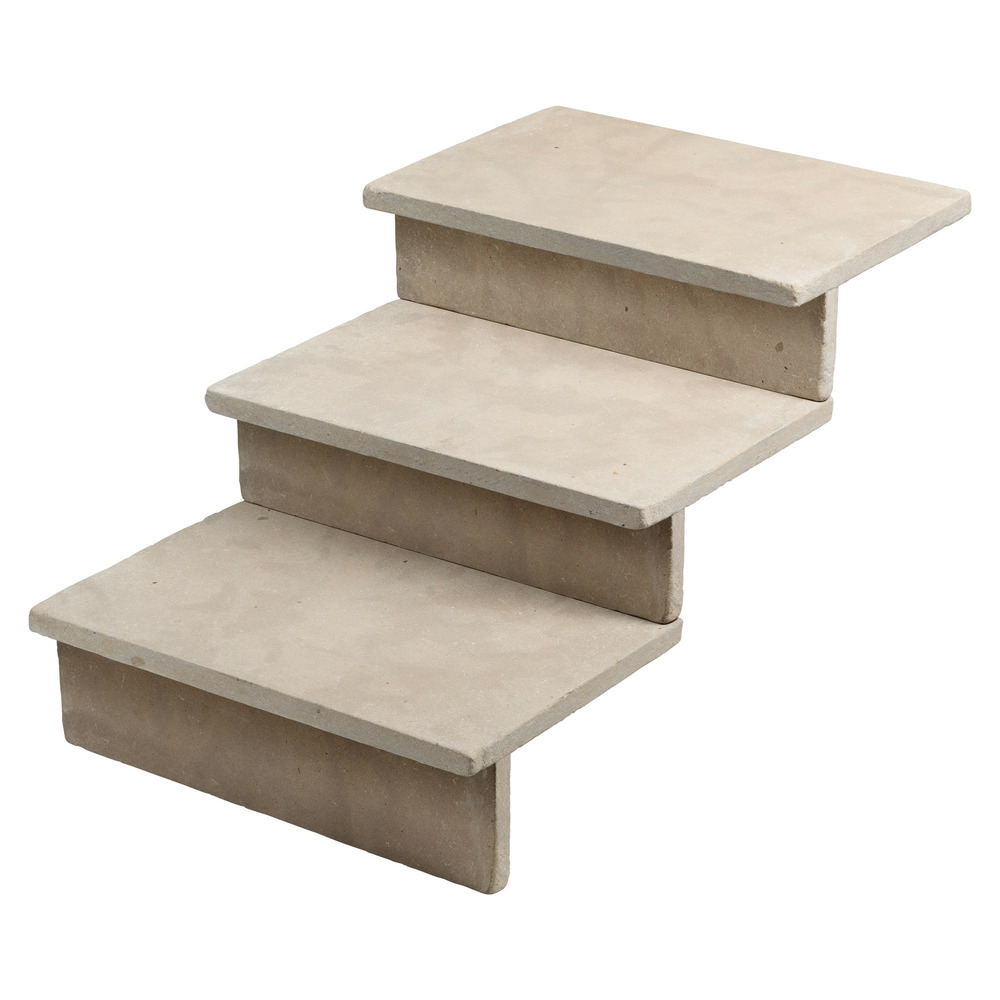Dessus de marche pierre de l'atlas beige 60x40x3 cm bord droit (à l'unité) - ro'ma nature