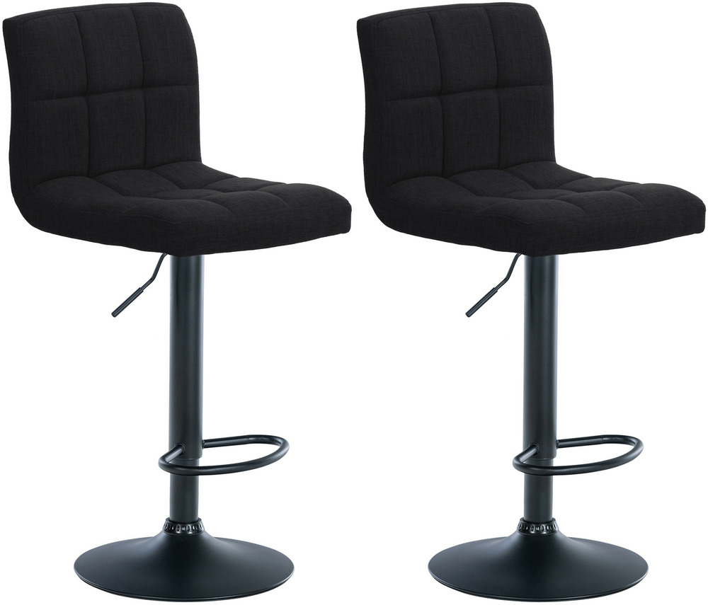 Lot de 2 tabourets de bar calma tissu noir