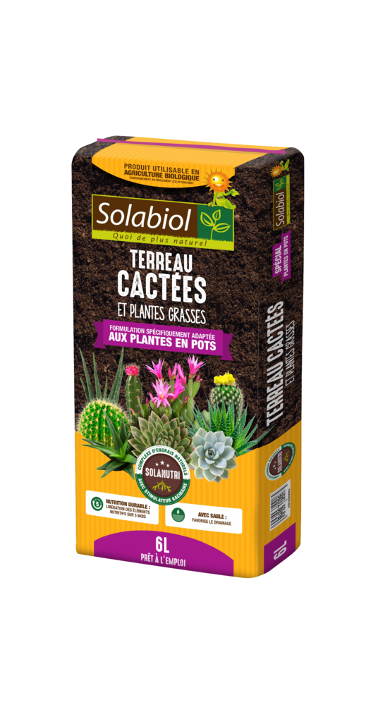 Tercac6 - terreau cactées et plantes grasses - 6l - croissance vigoureuse - utilisable en agriculture biologique