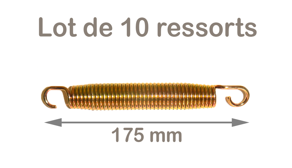 Lot de 10 ressorts gold 175mm pour trampoline de jardin