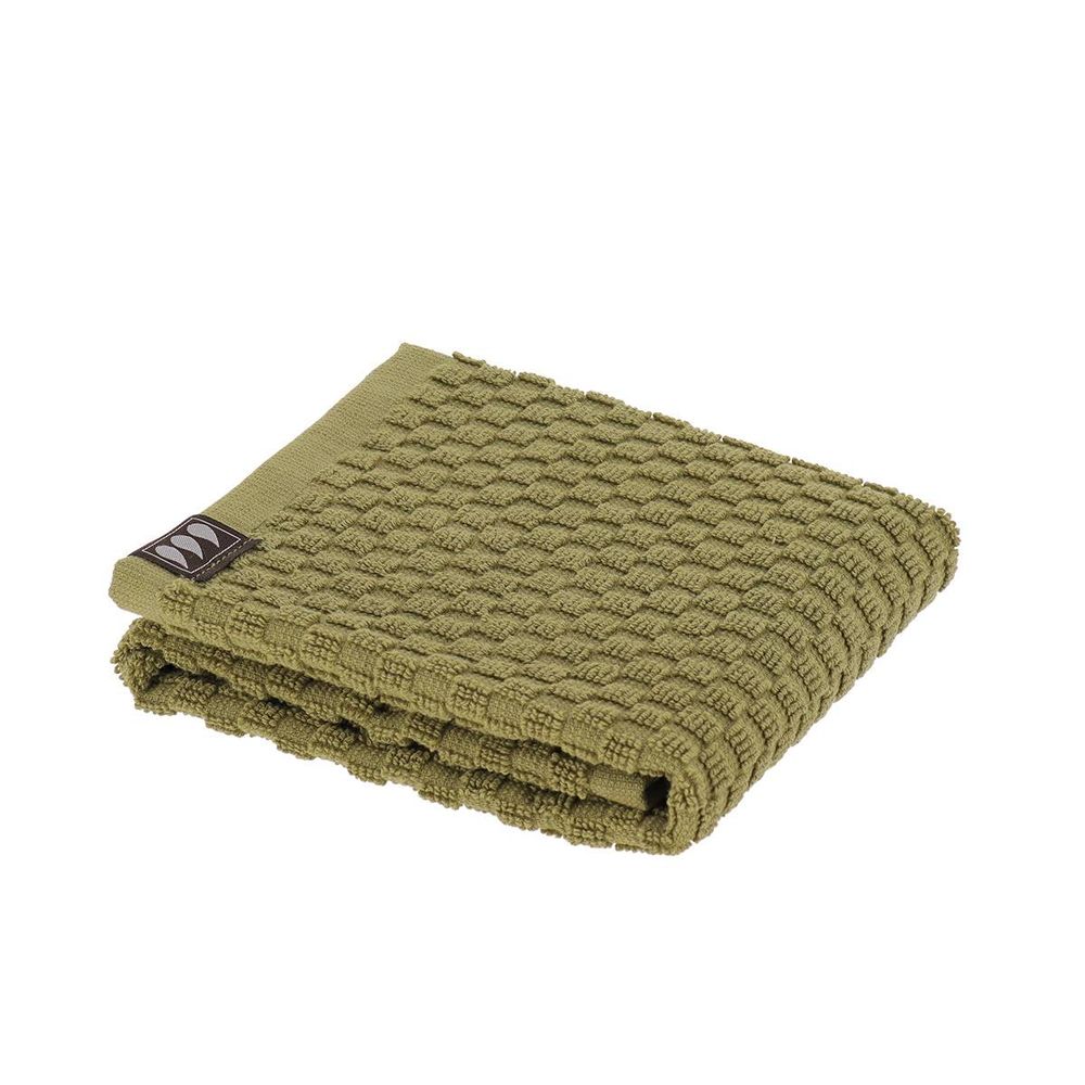 Serviette invitee 30x50 cm 100% coton damier - vert olive