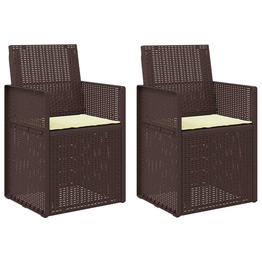 Chaises de jardin salle à manger 2 pc marron et crème pp