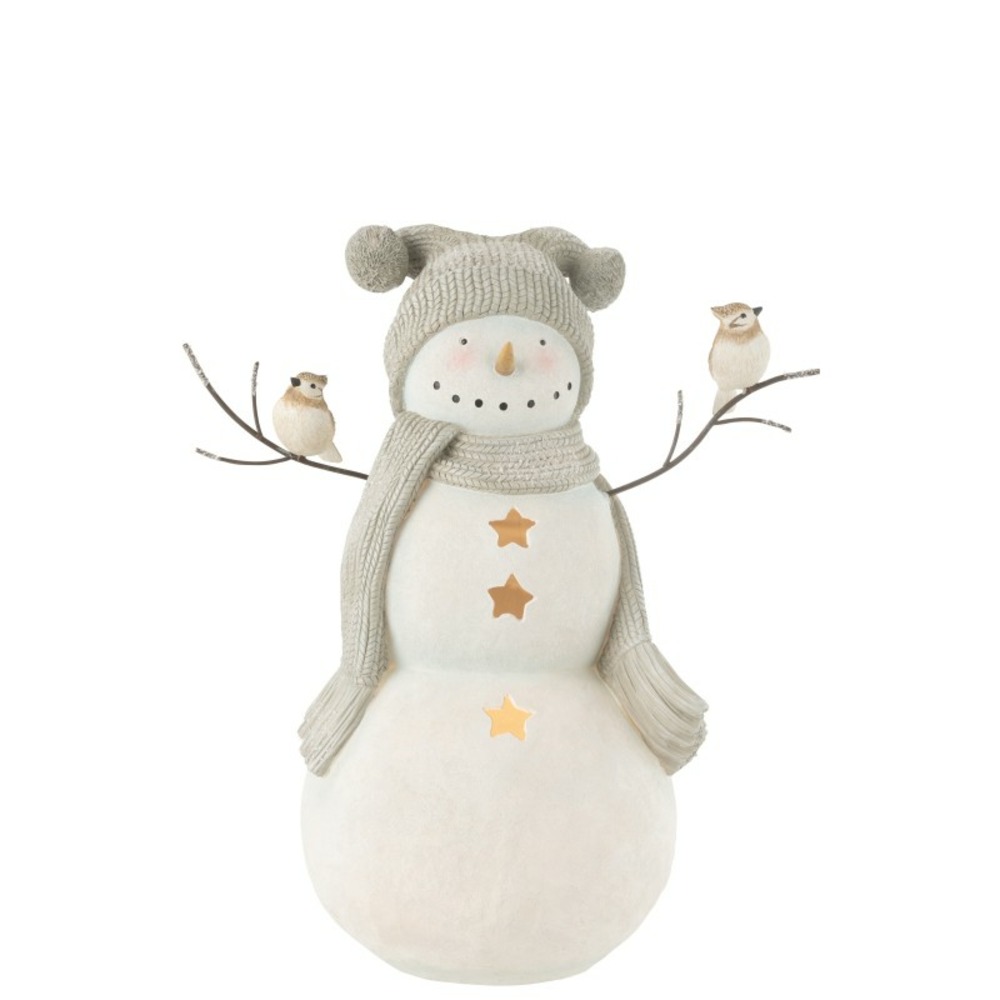 Bonhomme de neige en polyrésine multicouleur 43.5x26x50 cm
