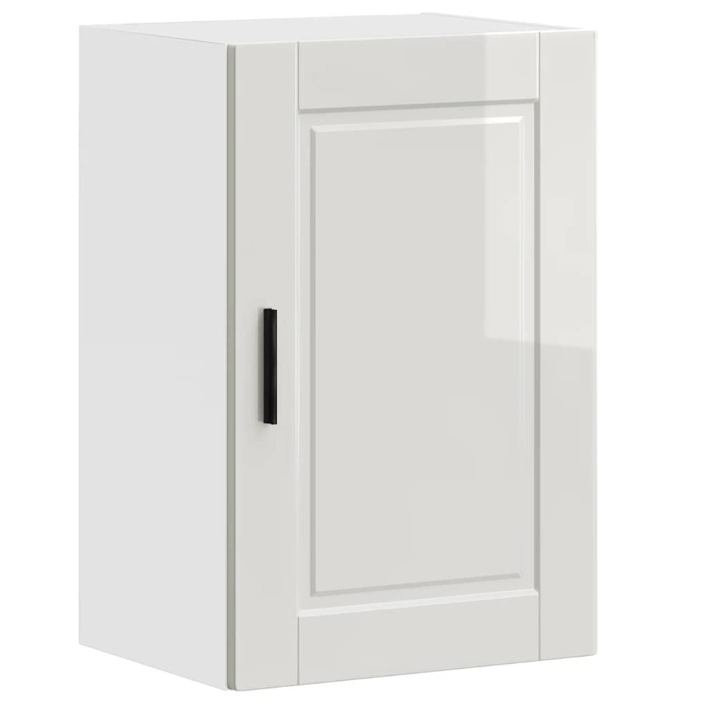 Armoire murale de cuisine porto blanc brillant bois ingénierie