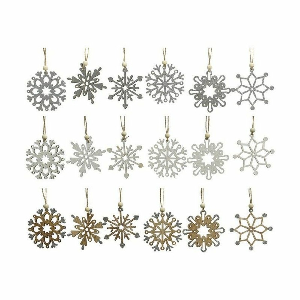 Décorations de noël decoris blanc multicouleur bois ø 6 cm