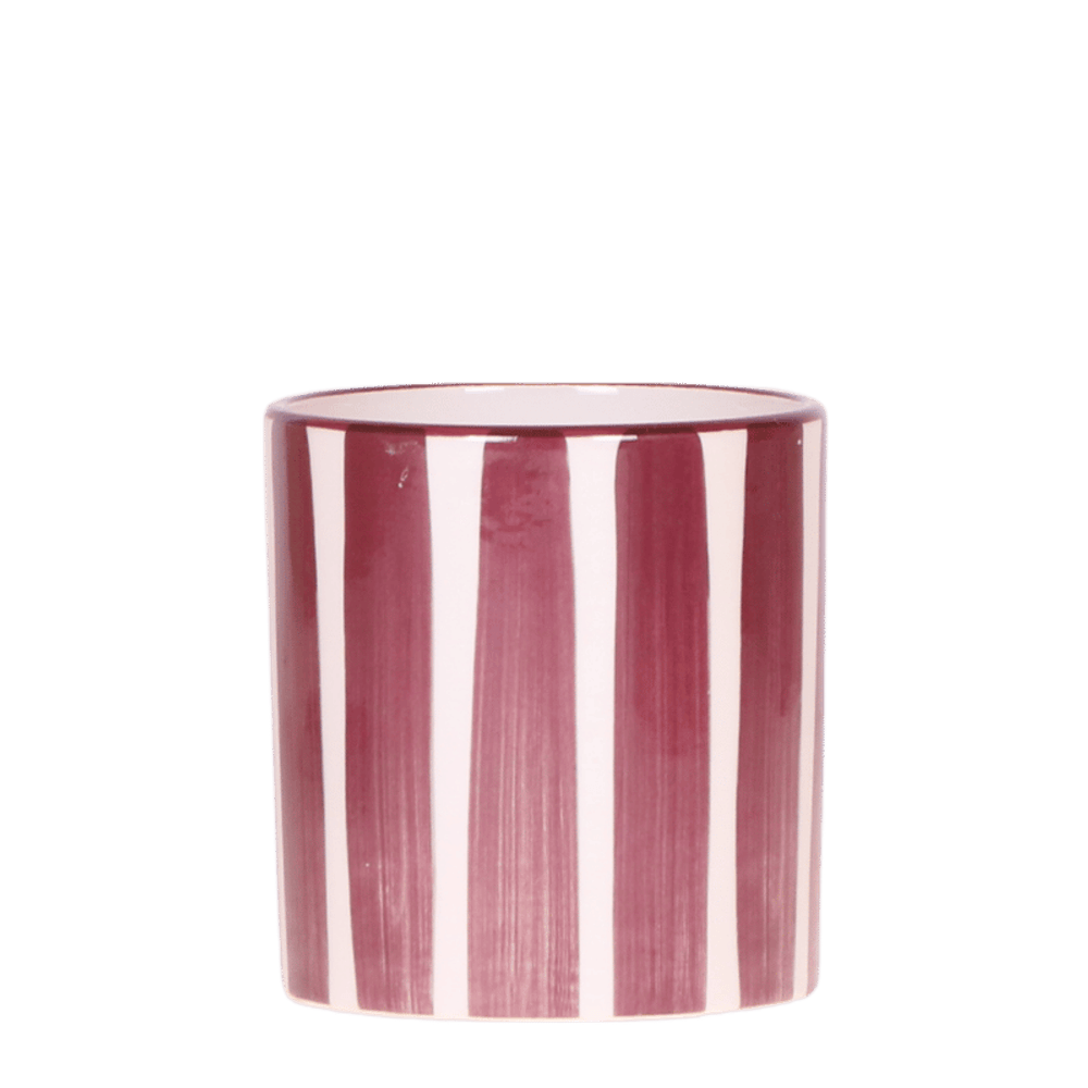 Cache-pot painted stripe rouge - ø9 cm x h10,5 cm