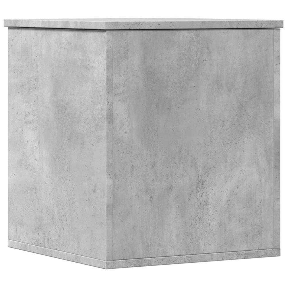 Boîte de rangement gris béton 40x42x46 cm bois d'ingénierie