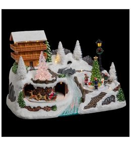 Feeric Lights Petit Pont En Bois – Accessoire Décoration Crèche De Noël Authentique 15x10x9,5 Cm