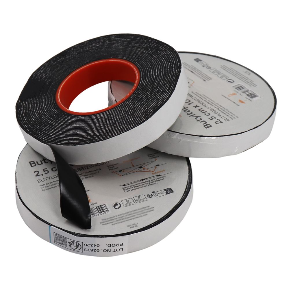 2 x 10m x 2,5cm ruban butyle – adhésif double face pour barrière anti-racines 420 g