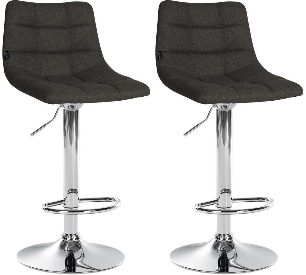 Lot de 2 tabourets de bar jerry tissu chrome