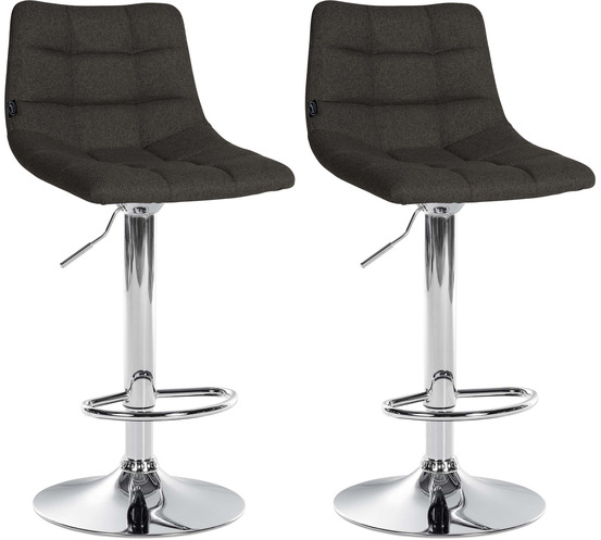 Lot de 2 tabourets de bar jerry tissu chrome