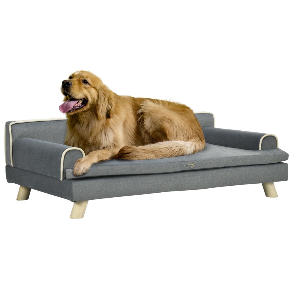Grand canapé velours pour chien et chat repos optimal 100x62x32cm gris - comfortxl outdoor living
