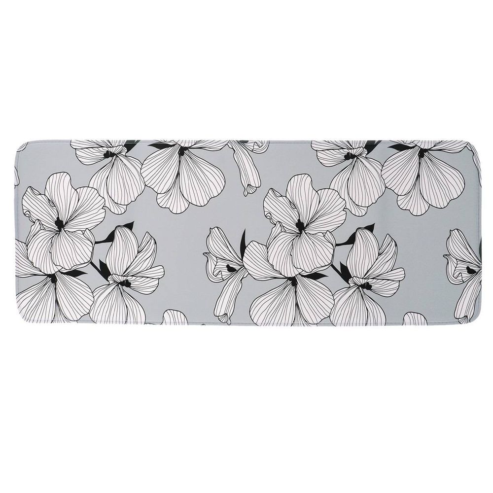 Tapis microfibre imprime 45x120 cm - ecrin gris