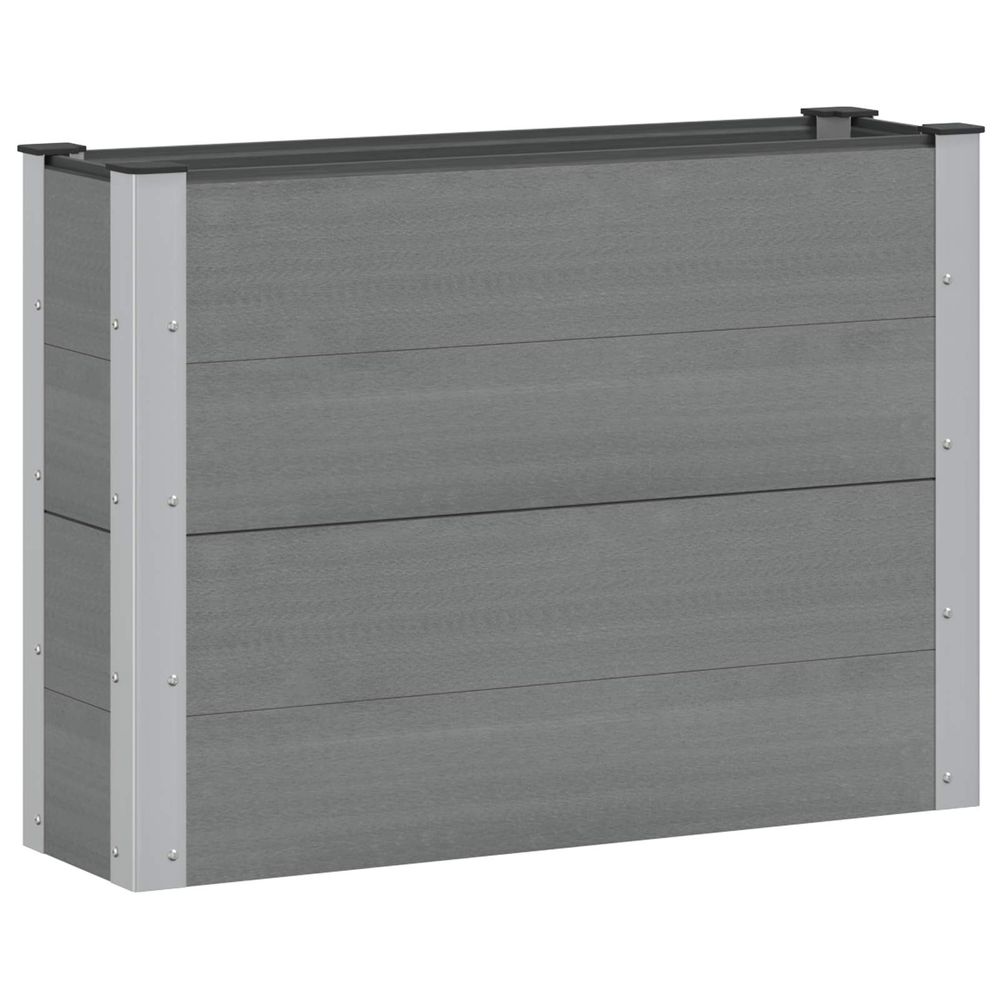 Jardinière surélevée gris 100 x 30 x 72 cm wpc et aluminium