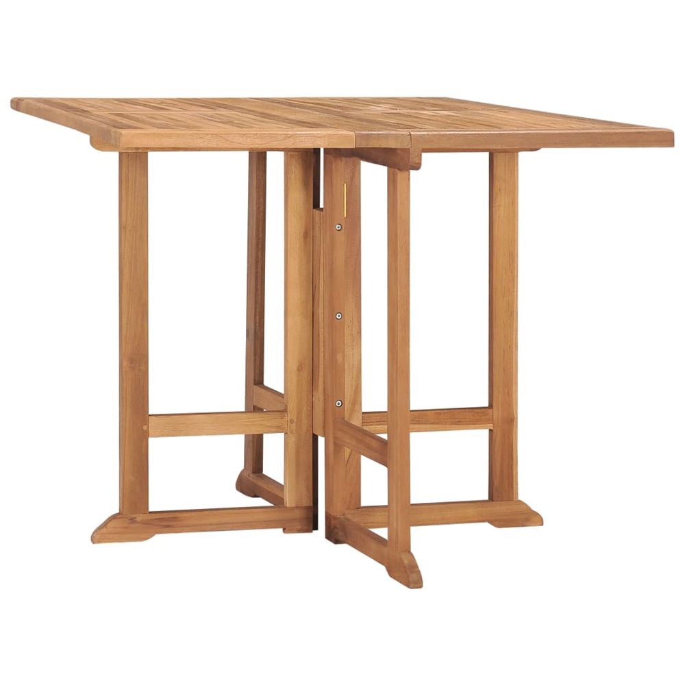 Table à dîner pliable de jardin ø90x75 cm bois de teck solide