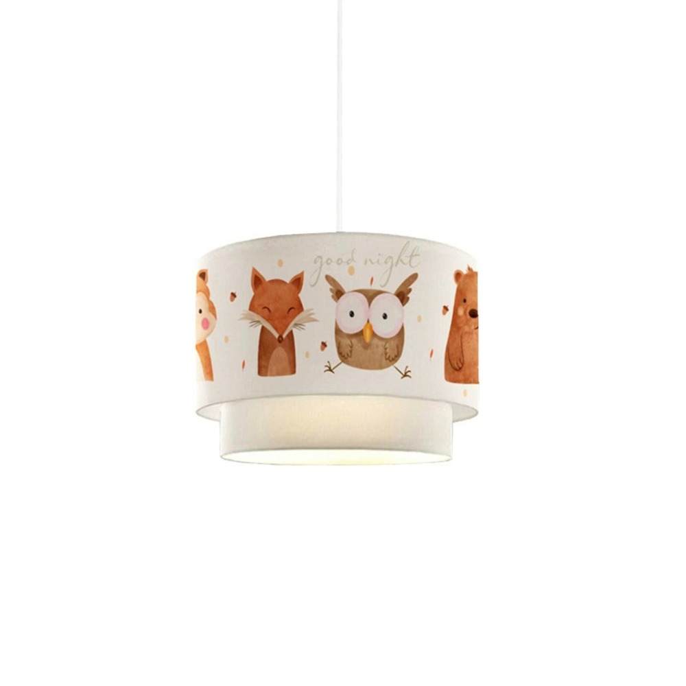 Plafonnier suspension luminaire pour enfant e27 blanc-rouge carrelage d30x20cm