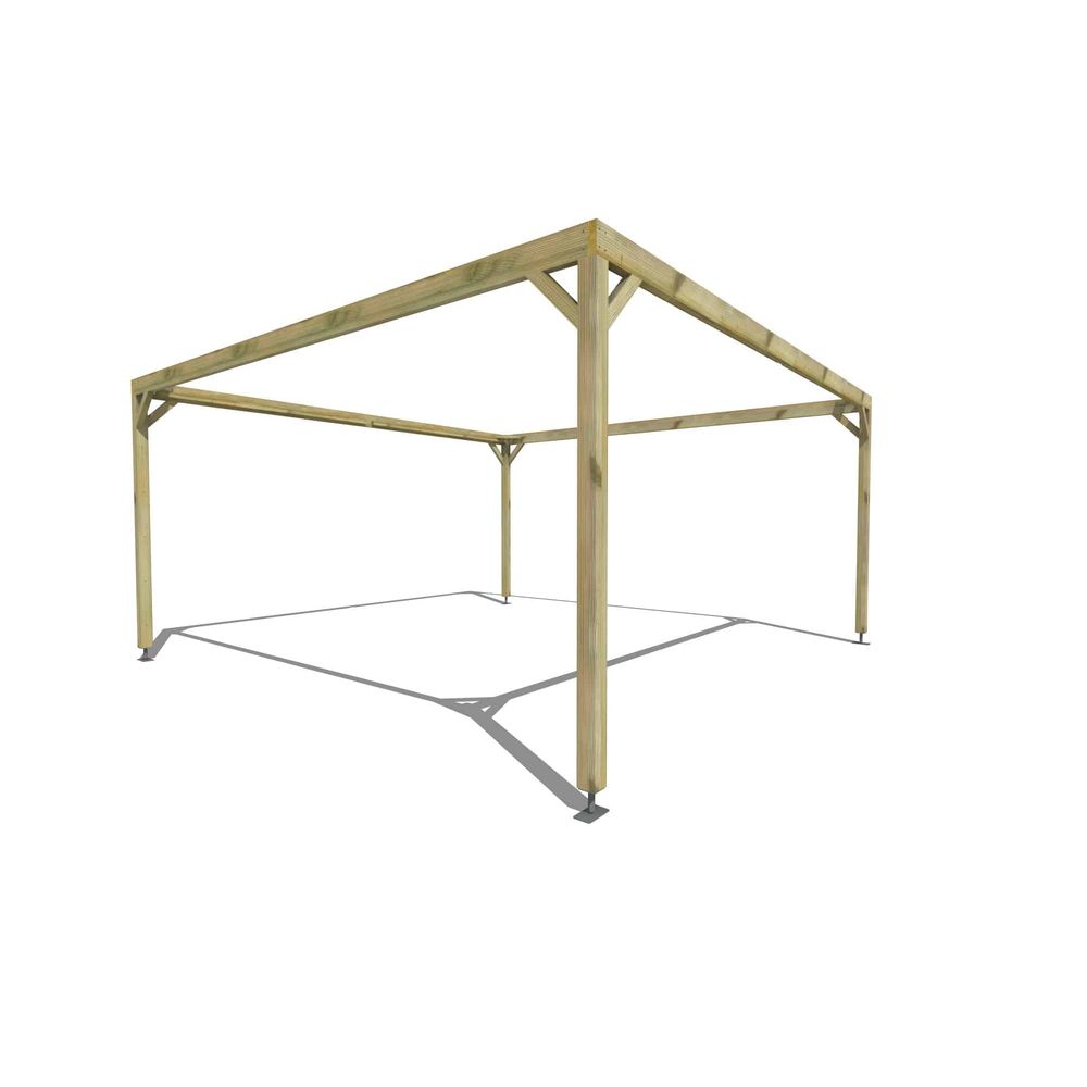 Pergola bois • 5m x 5m • indépendante • cadre simple • livraison comprise