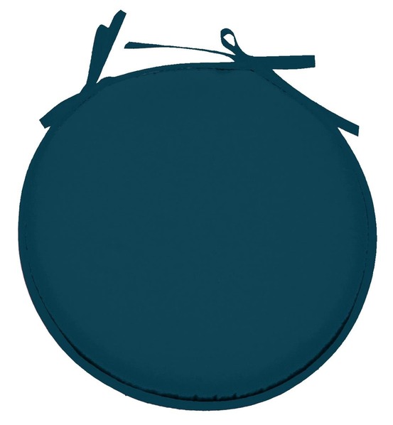 Galette de chaise ronde unie pop color 40 cm bleu canard