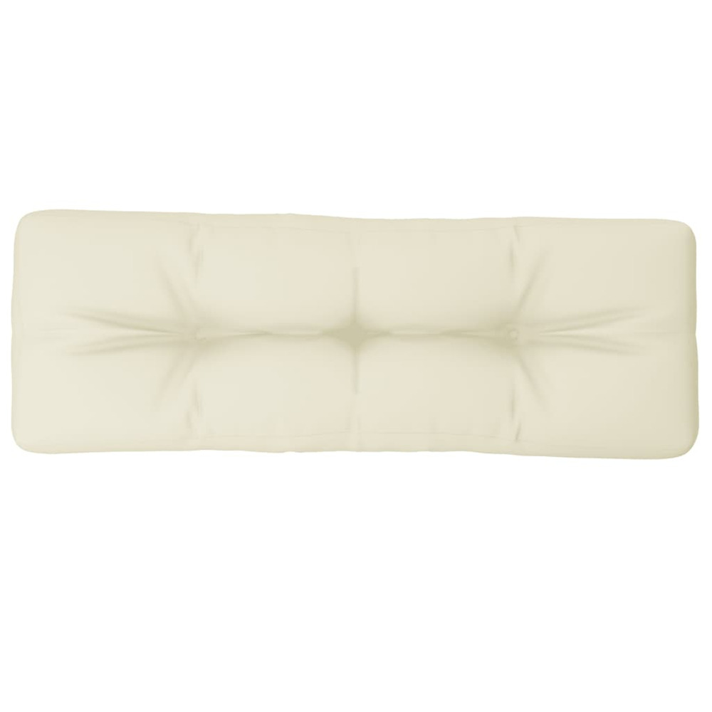 Coussin de palette crème 120x40x12 cm tissu