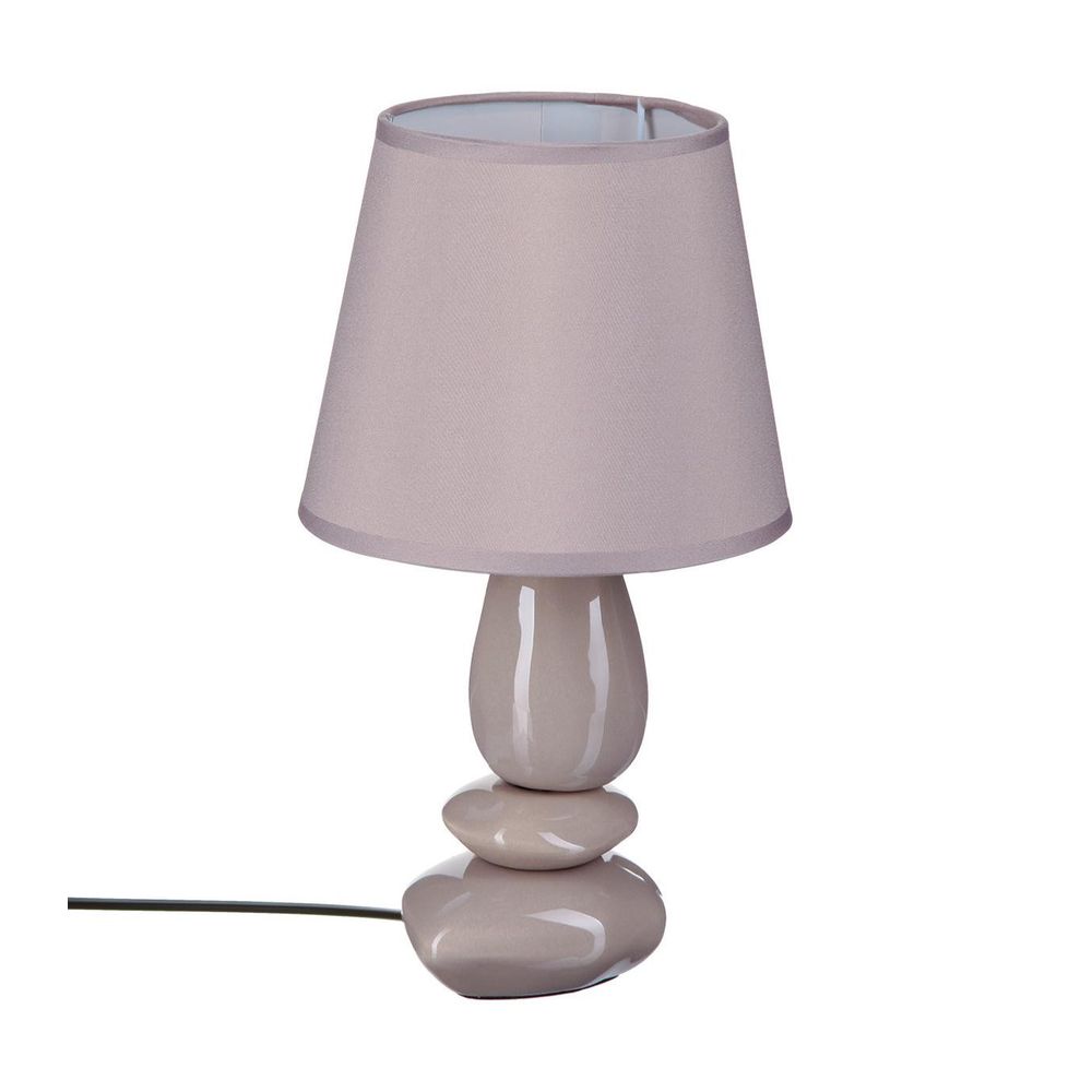 Lampe à poser pied en céramique abat-jour en coton h 30 cm