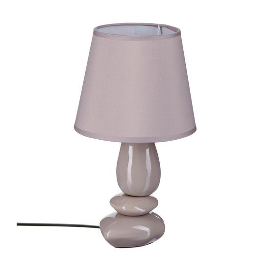 Lampe à poser pied en céramique abat-jour en coton h 30 cm