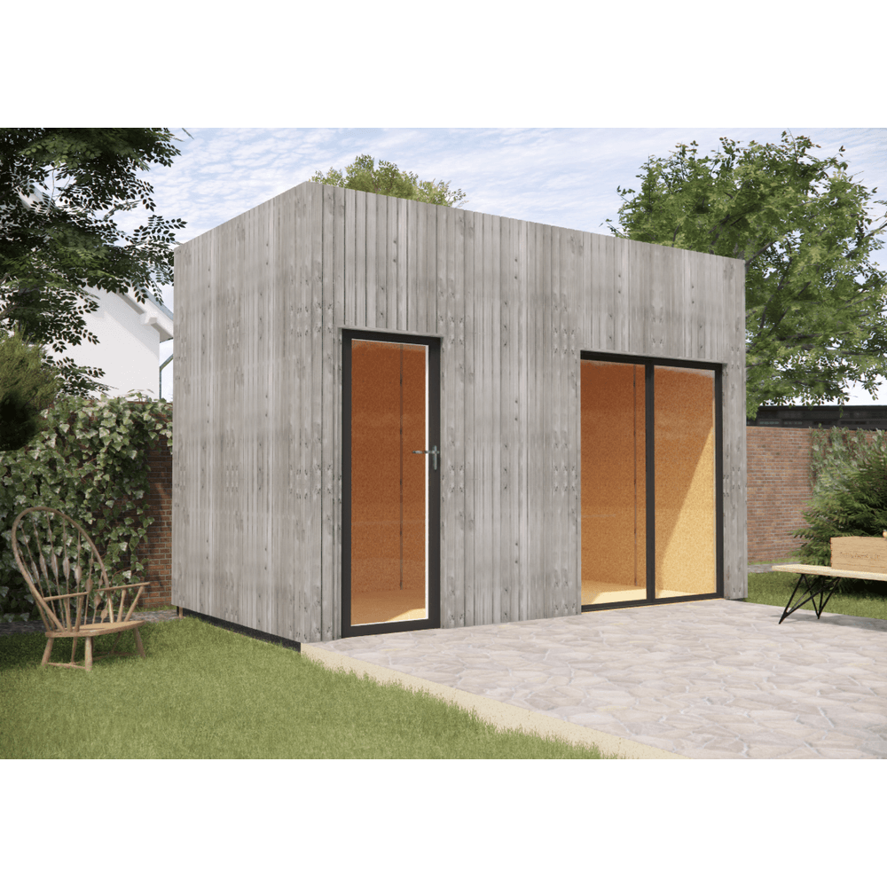 Studio de jardin re2020 en bois 4,4 x 2,4 x 3,2 m / isolation re2020
