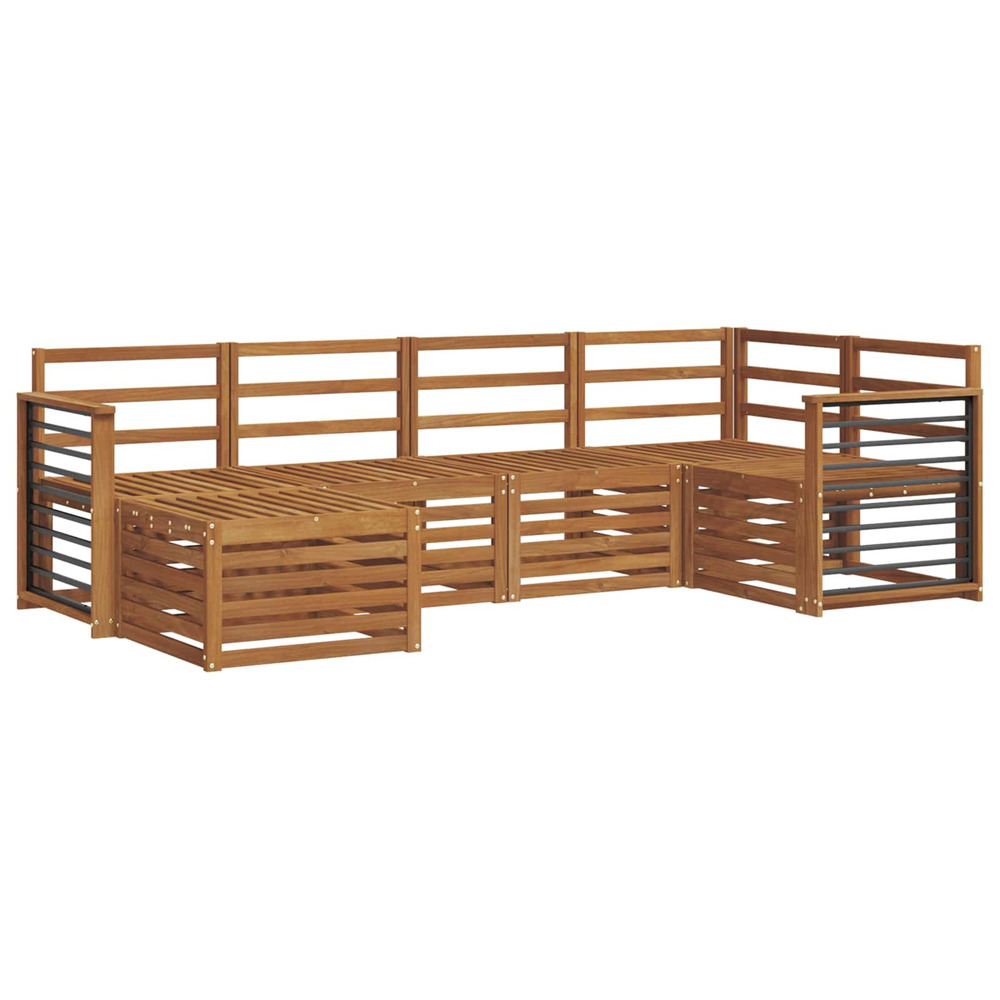 Ensembles de canapés 6 pcs naturel bois d'acacia massif