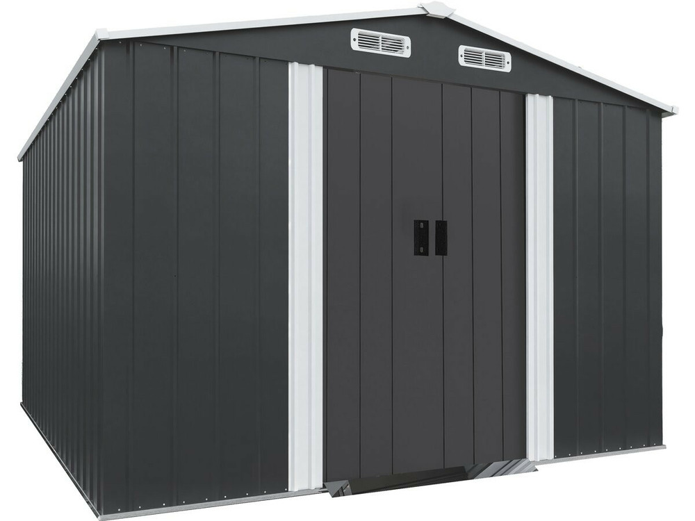 Abri de jardin métal avec porte coulissante 