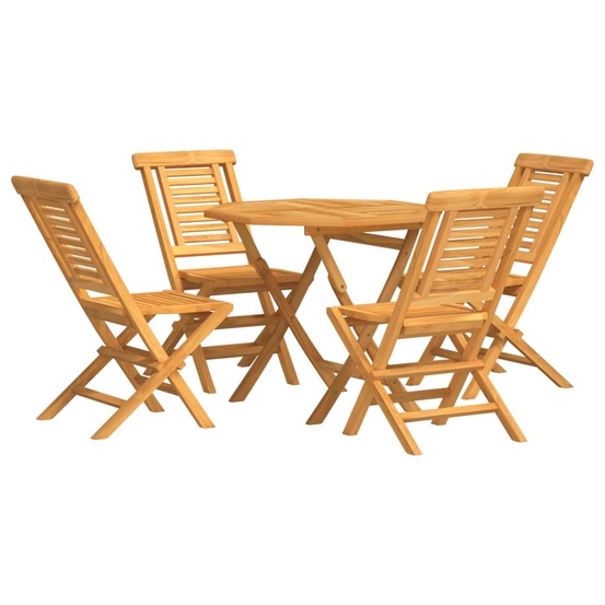 Ensemble à manger de jardin 5 pcs bois de teck massif