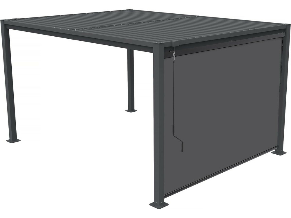 Pergola bioclimatique avec store en acier galvanisé 