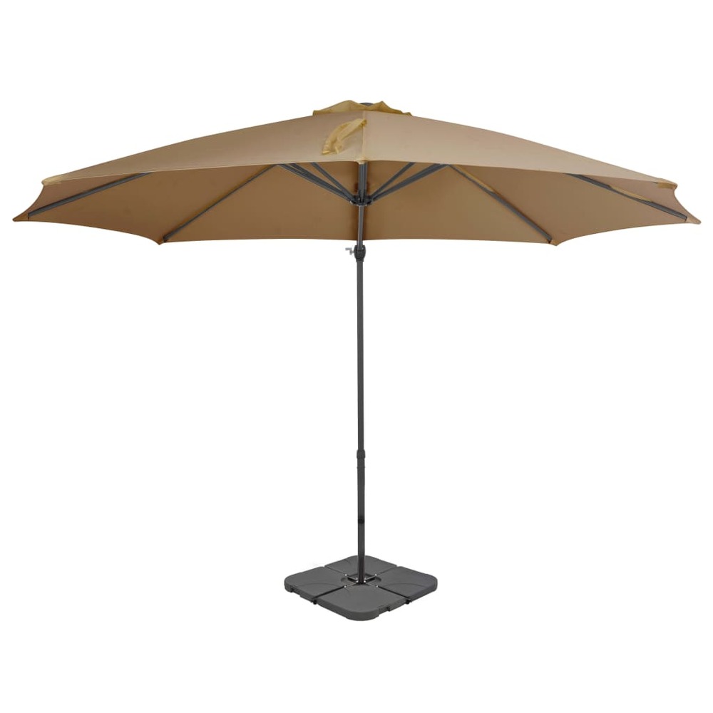 Parasol avec base portable diamètre 3 m taupe