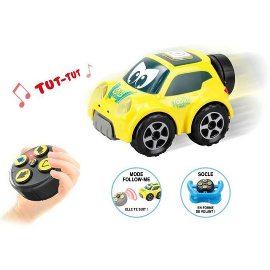 Voiture télécommandée - tooko - follow me - yellow - avec volant - des 2 ans