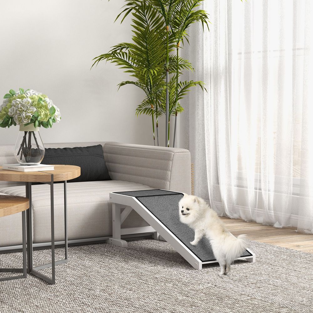 Rampe chien bois pin antidérapant accès canapé 125x40cm blanc gris - comfortxl pet living