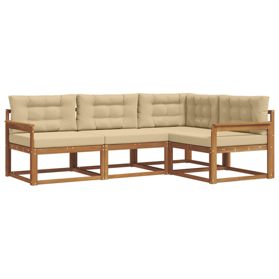 Ensemble de canapés d'extérieur 4 pcs naturel et beige