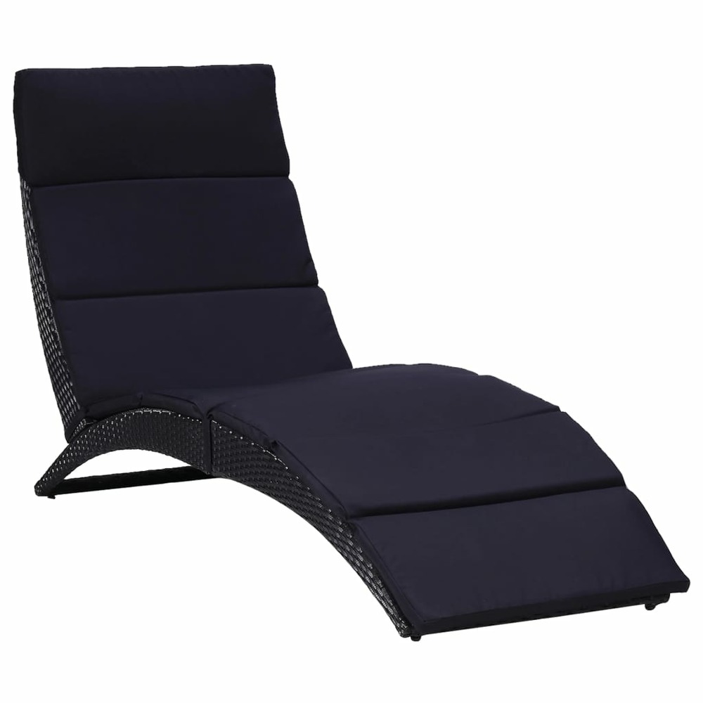 Transat avec coussin résine tressée noir