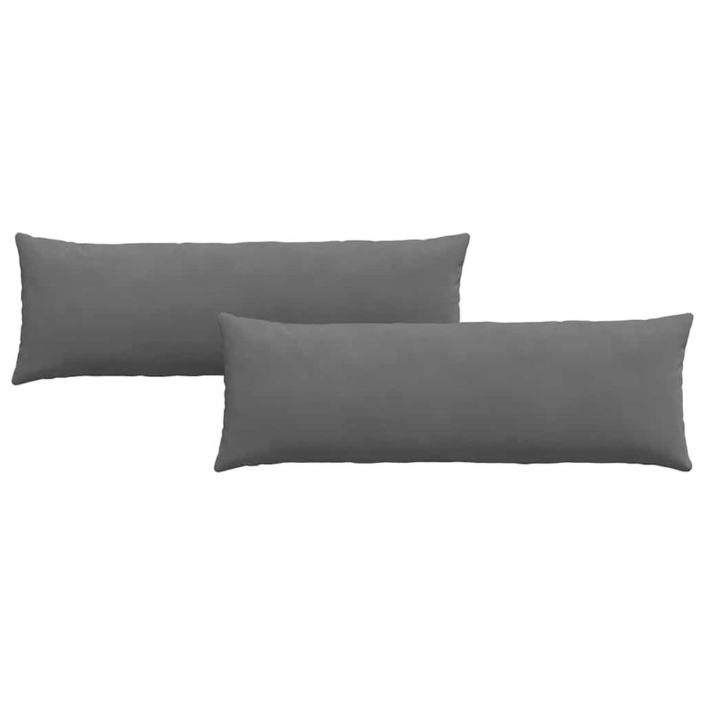 Coussins de canapé 2 pc tissu gris foncé 120 x 40 cm