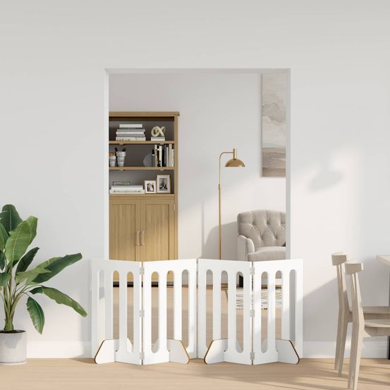 Clôture parc de sécurité pour animaux bois intérieur pliable blanc 201cm