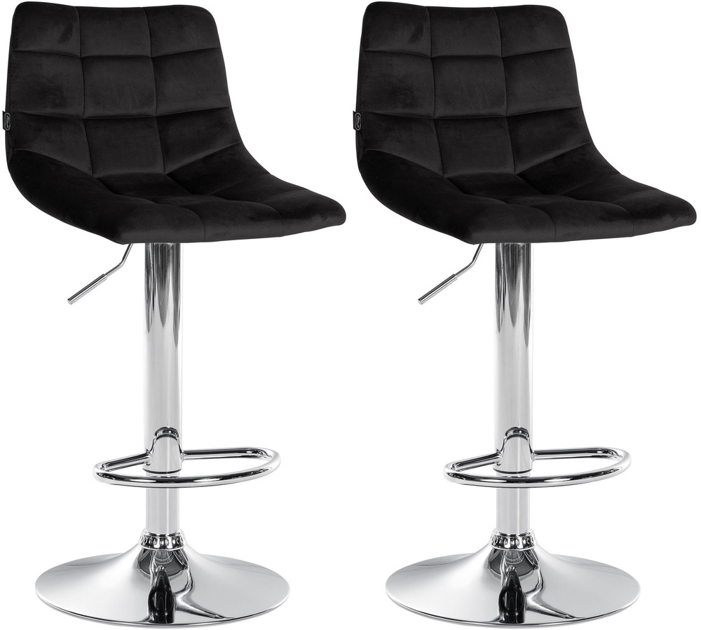 Lot de 2 tabourets de bar jerry velours chrome