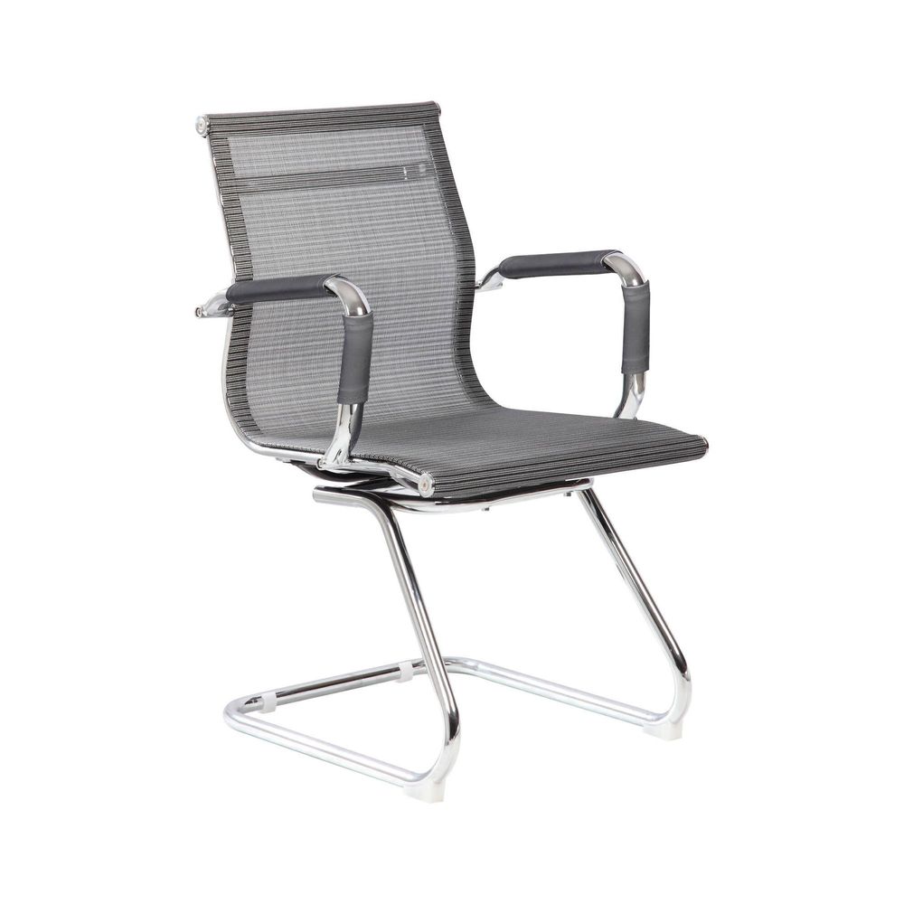 Chaise balvano, siège de salle d'attente de bureau avec accoudoirs, siège d'attente ergonomique, 62x54h89 cm, gris