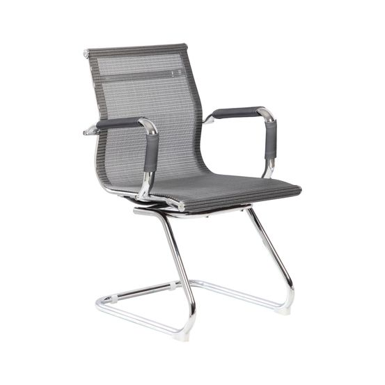 Chaise balvano, siège de salle d'attente de bureau avec accoudoirs, siège d'attente ergonomique, 62x54h89 cm, gris